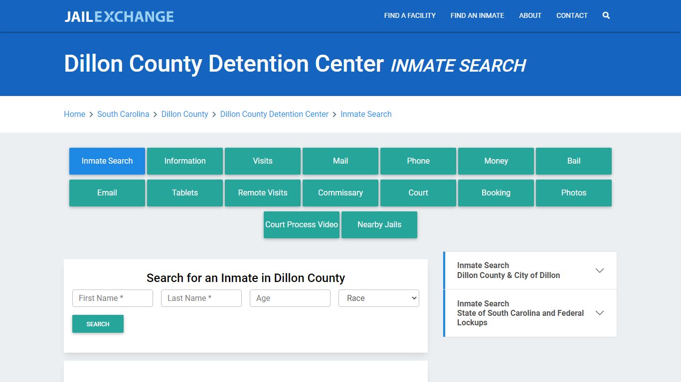 Dillon County Detention Center Inmate Search - Jail Exchange