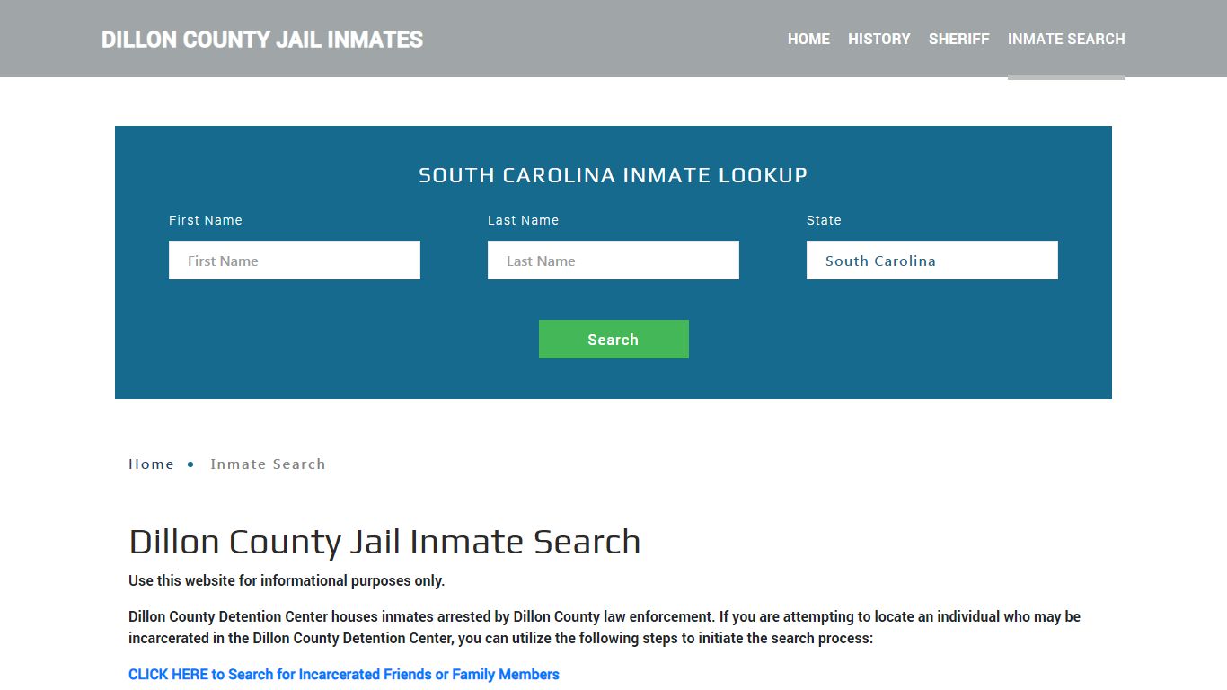 Dillon County, SC Detainee Lookup