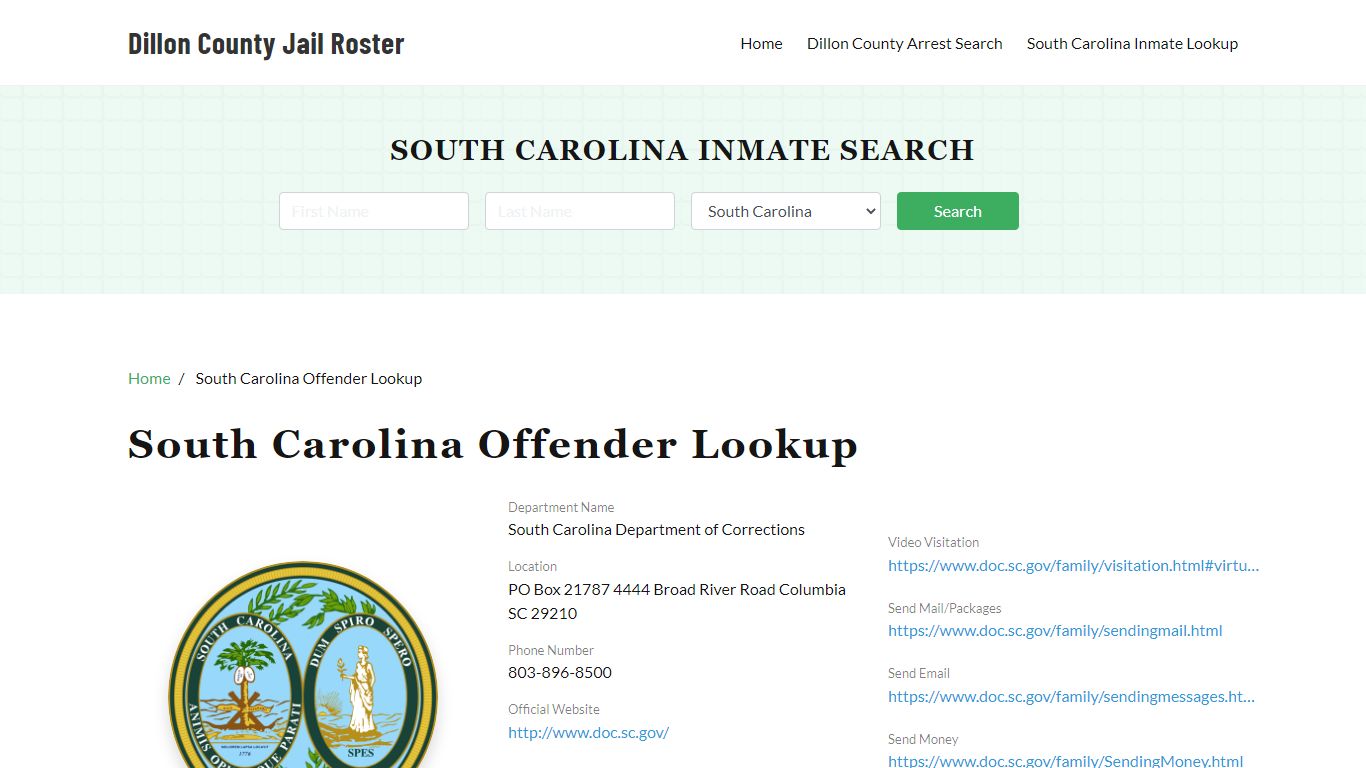 South Carolina Inmate Search, Jail Rosters - Dillon County Jail